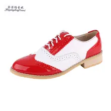 Женская обувь с перфорацией типа «броги»; Осенняя женская обувь на плоской платформе в английском стиле; оксфорды; коллекция года; повседневная женская обувь с вырезами и шнуровкой; большие размеры