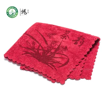

High Quality Chinese Gongfu Tea Table Cleaning Cloth Towel 30*30cm Red