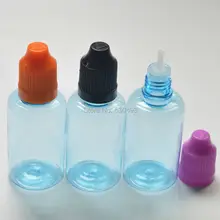 5 шт./лот 30 мл ПЭТ синяя пустая пластиковая бутылка с защитой от детей E бутылка-капельница для жидкости