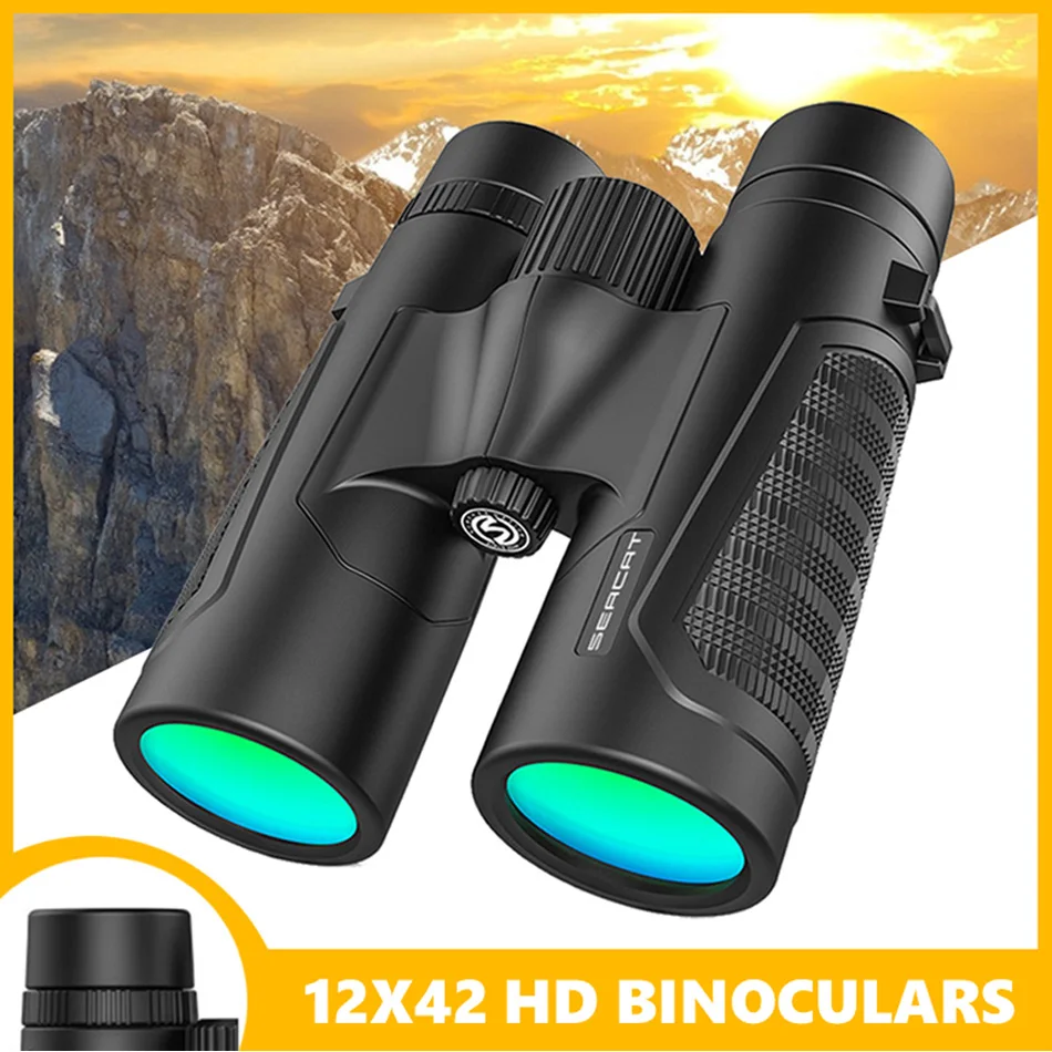 

12X42 Binoculars Telescope BAK4 Binoculo Telescopio Binocular Zoom Professional Prismatico Lornetka Teleskop Jumelles Tools