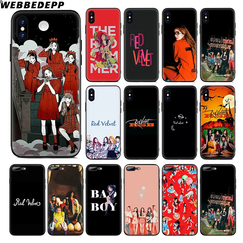 WEBBEDEPP Red Velvet Pop Soft Silicone Case for Apple iPhone 11 Pro Xr Xs Max X or 10 8 7 6 6S Plus 5 5S SE TPU |