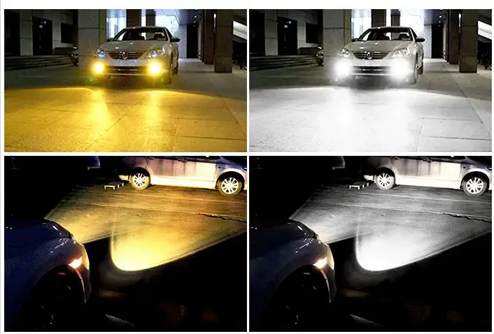 OKEEN H4 Hi/короче спереди и длиннее сзади) автомобиль светодиодный лампы для передних фар H7 H1 60000K белый 3000K желтый 4300 К теплый белый 9005 светодиодный фары CREE чипы противотуманная фара
