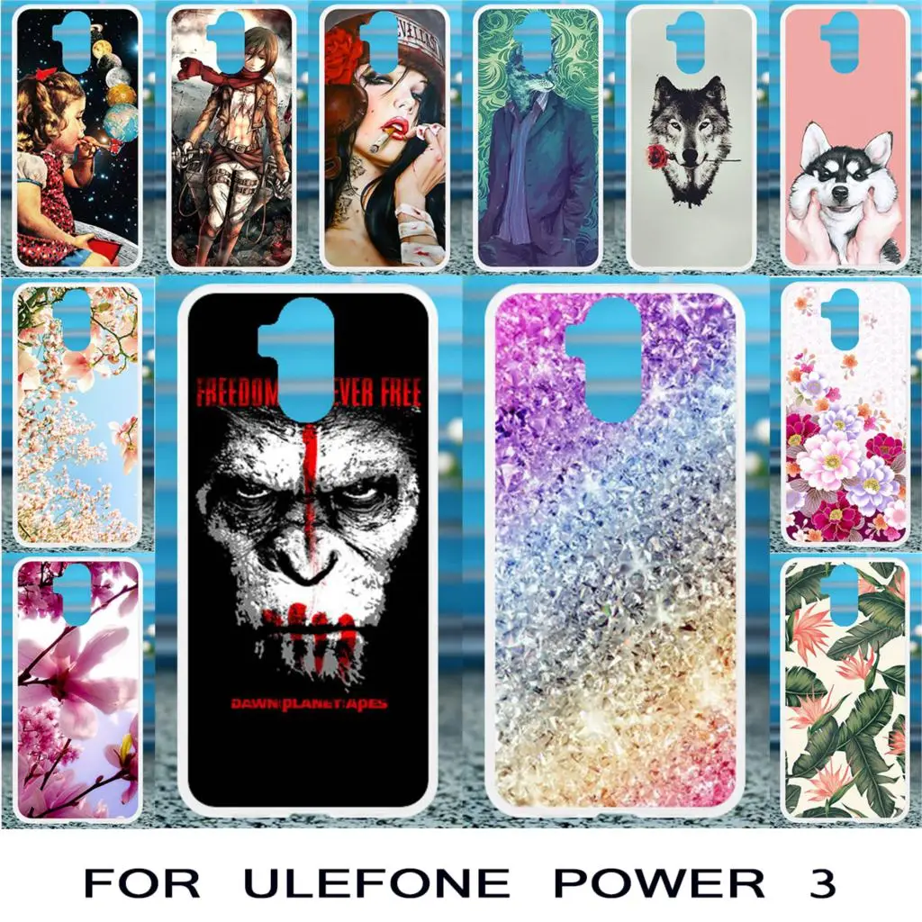 

3D DIY DIV Painted Cases For Ulefone Power 3 Case Silicone Cover For Ulefone Power 3S Case Housing Fundas Shell Capa Coque Bag