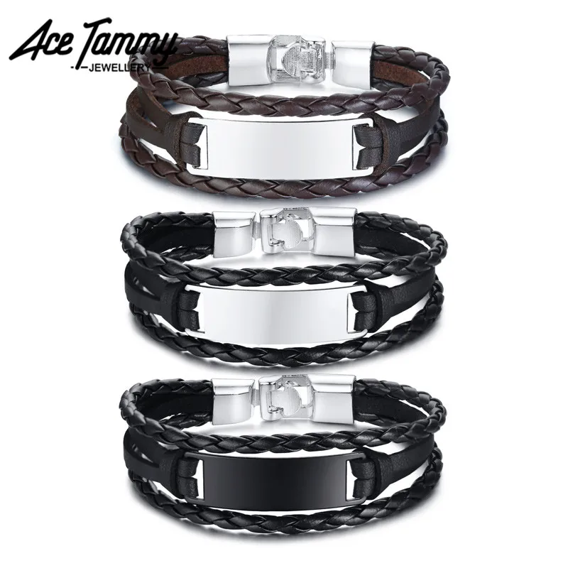 

New Style Alloy Bend Black/Bronze PU Leather Bracelet for Men Jewelry