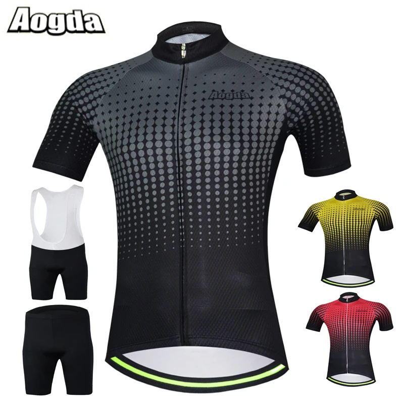 

AOGDA Brand Men Bib Cycling Jersey/Cycling Sets Supersale Outdoor Sports Cycling Bicycle Bike Jersey Coolmax GEL Padded 3 Colors
