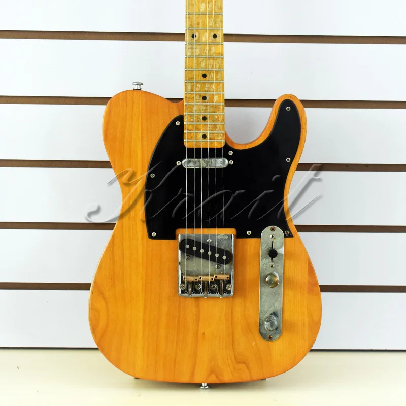 Heavy relic electric guitar 6 string alder wood flame maple neck and fret free shipping custom-