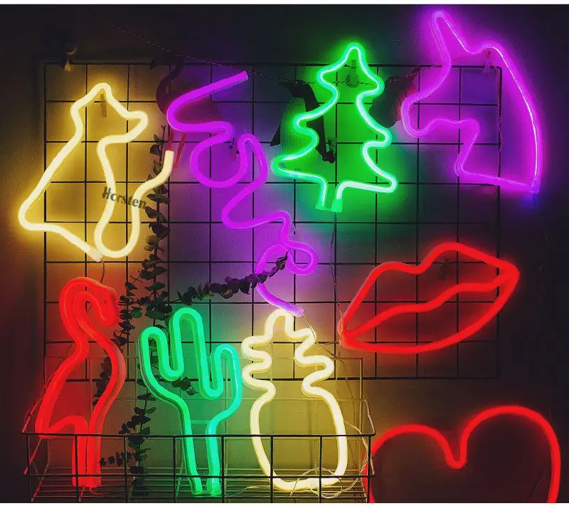 Rainbow Led Neon Light Sign Holiday Xmas Party Wedding Decorations Kids Room Home Decor Flamingo Moon Unicorn (10)