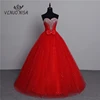 Vestido de novia clásico de talla grande, traje de boda de 2-28w, foto Real, color rojo, a la moda, Encaje Vintage, barata, con Lazo de cristal, 2022 ► Foto 1/6