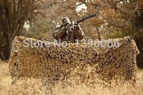 

1.5X4M Double Layer Military Desert Camouflage Net 210D Oxford Cloth Sun Shade Camo Netting for Hunting Camping Decoration