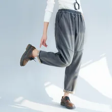 Штаны-шаровары размера плюс, джинсы для женщин с эластичной резинкой на талии, весна-лето, брюки для женщин, Pantalon, Femme, английский стиль, джинсы для женщин