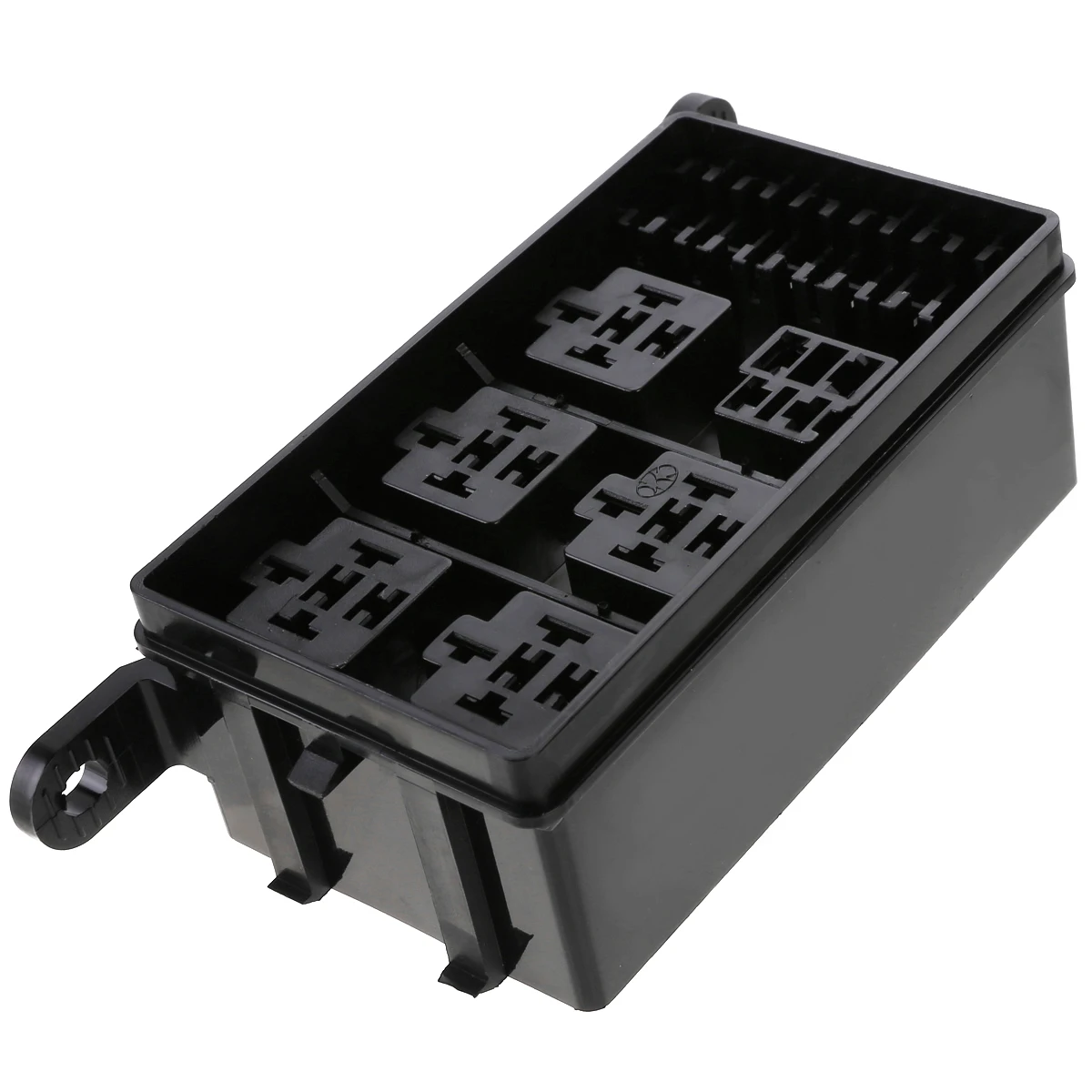 6 Relays 6 ATC/ATO Standard Fuses Holder Block 12-Slot Relay Box with 41pcs Metallic Pins Universal for Automobiles Motorcycles