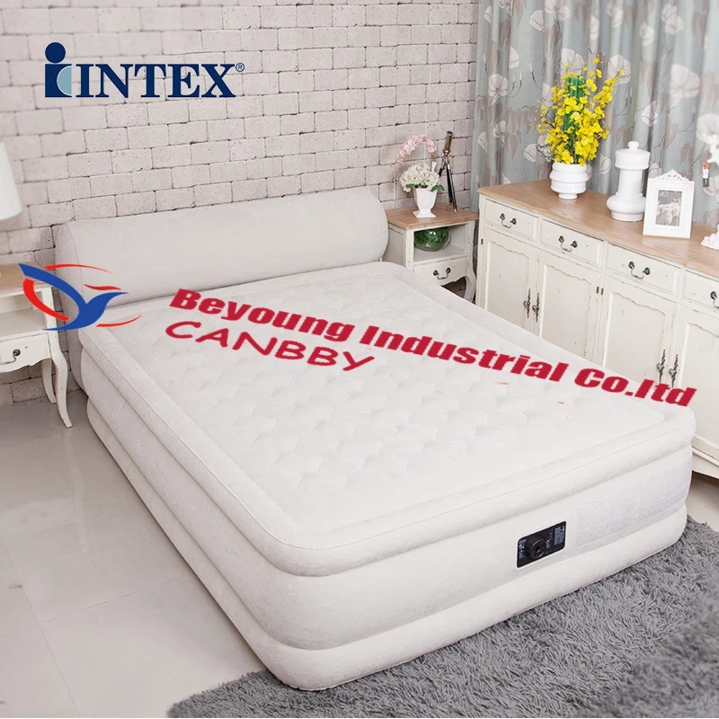 Details about   Intex Dura-Beam Pillow Rest Fiber Tech Air Mattress Bed w/ Built In Pump Queen 
