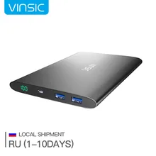 (Корабль из России) vinsic чужой P2 20000 мАч Запасные Аккумуляторы для телефонов ultra slim dual 2.4A внешний Батарея Портативный Зарядное устройство для iphone 8 Plus