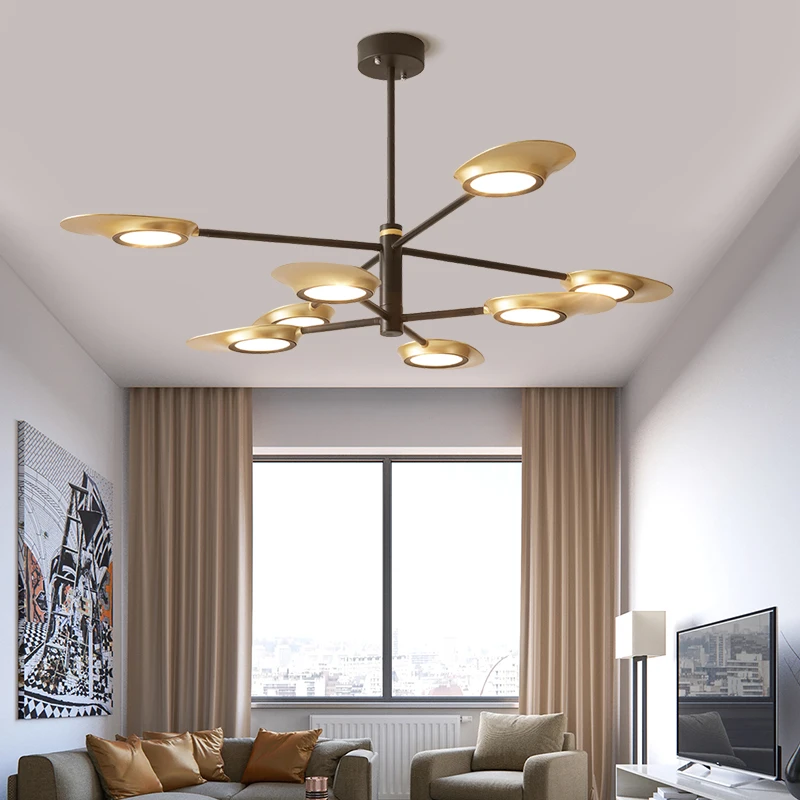 

MDWELL Adjustable LED Chandelier With Lampshade For Living Room Metal Ceiling Chandelier Modern Bedroom Lighting Fixtures