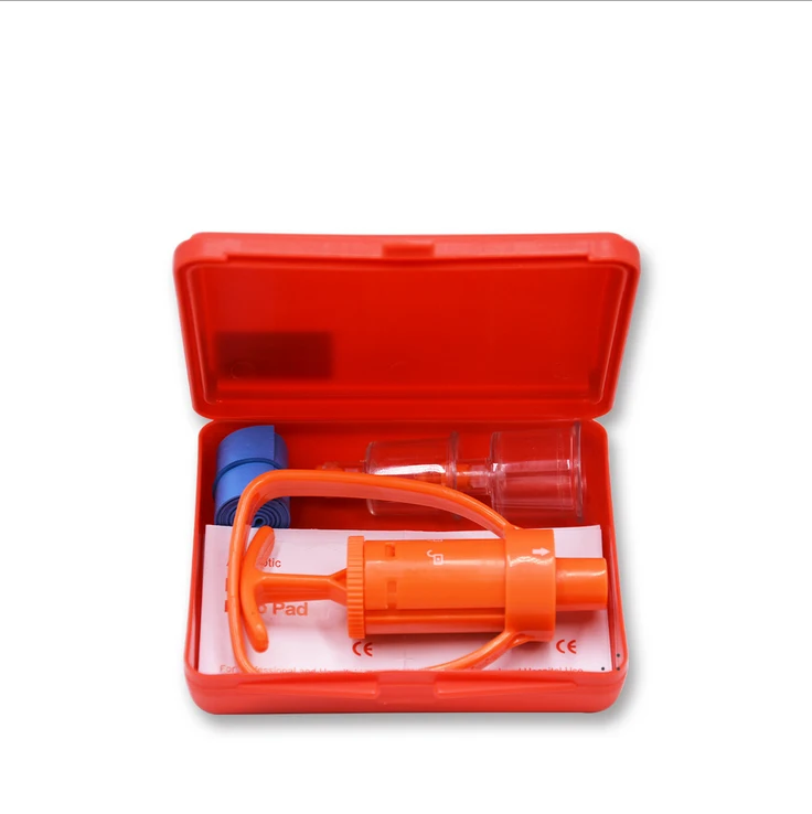 

1Pc Emergency First Aid Supplies Venom Protector Plastic Yellow Case Venom Extractor Suction Pump Snake Bite Kit Survivor
