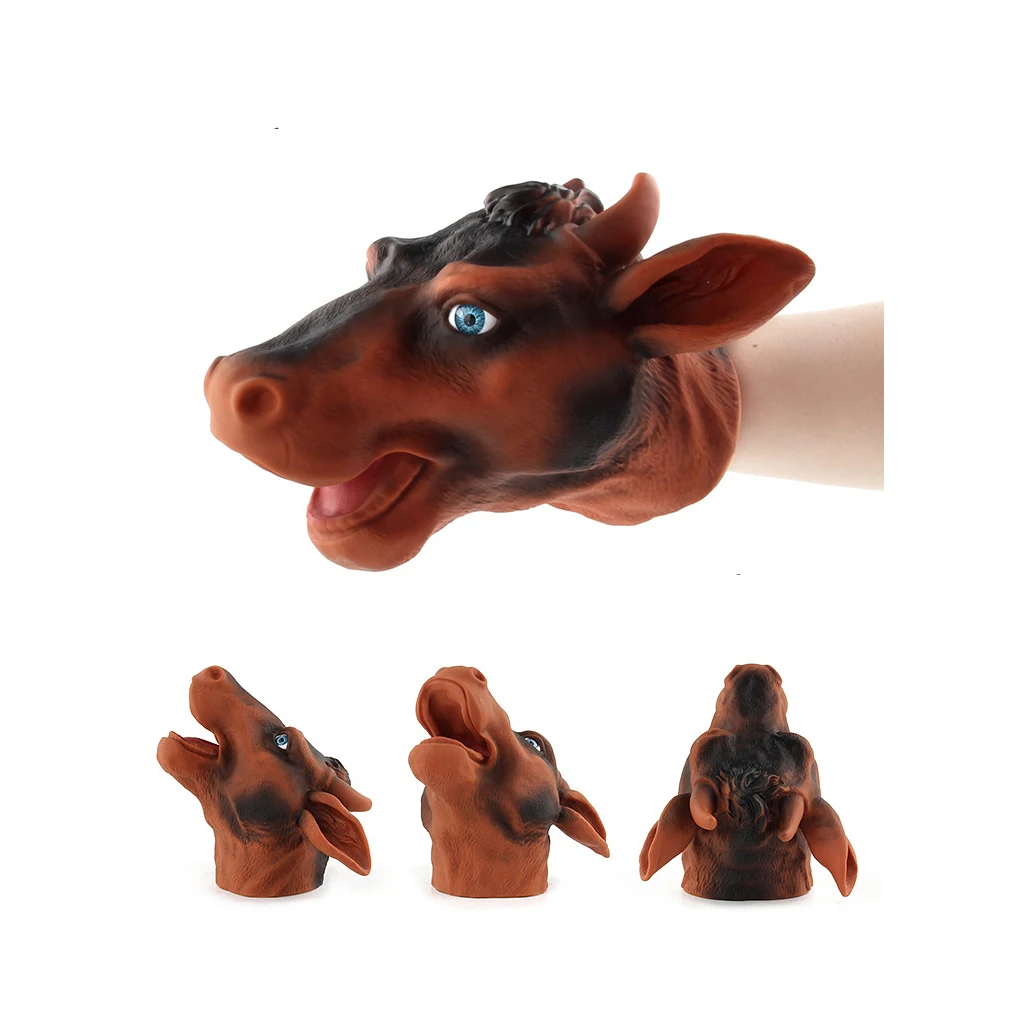 Simulation Zoo/ Farm Animal Head Model Hand Puppet Halloween Christmas Gift for Kids Children
