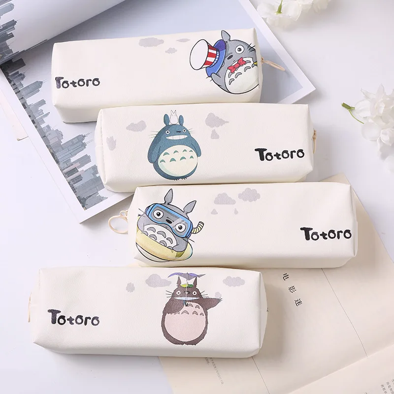 

1PC Cartoon Japan Totoro Pencil Case for girls Kawaii PU leather Pen Bag cute Stationery Pouch Office School Supplies