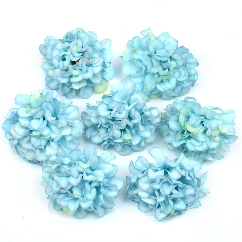 100 шт./лот Дешевые 4 см Искусственный цветок из шелка головки хризантем для Свадебные украшения DIY ВЕНОК Скрапбукинг искусственные поддельные цветы - Цвет: Blue
