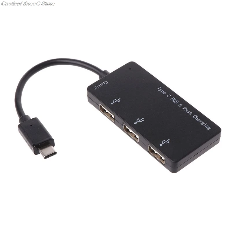 Высокоскоростной 3 в 1 концентратор type C 3 порта USB удлинитель адаптер для ноутбука ПК компьютер планшет быстрое зарядное устройство аксессуары