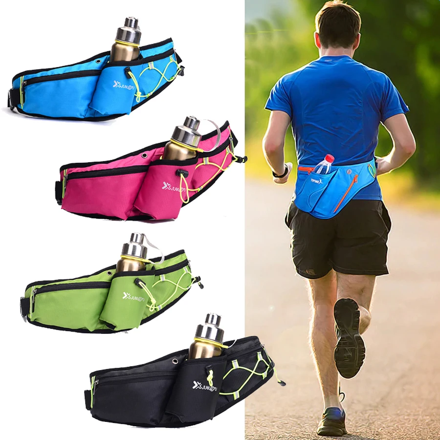 

Running Fanny Pack Waist Bag with Water Bottle Holder Run Belt Men Women Trail Running Camping Hiking Sport Pouch Phone Backpack
