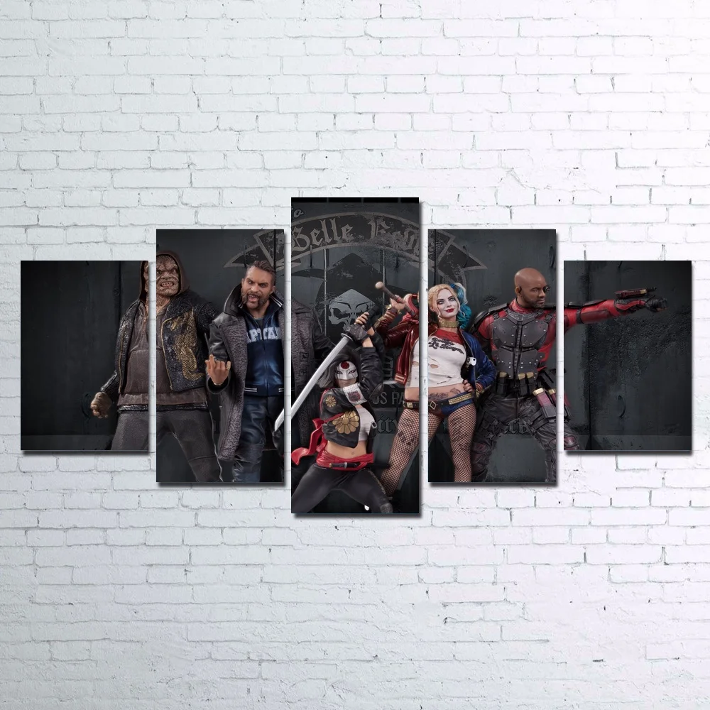 Modular-Prints-Pictures-Home-Decor-5-Pieces-Squad-Superhero-Team-Paintings-Boy-Bedroom-Modern-Frame-Canvas