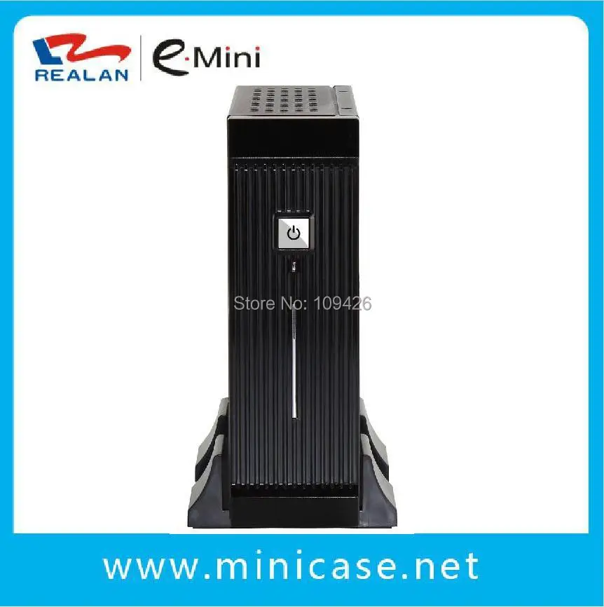 Realan الأسود البسيطة ITX HTPC PC حالة E 3016 مع امدادات الطاقة مروحة