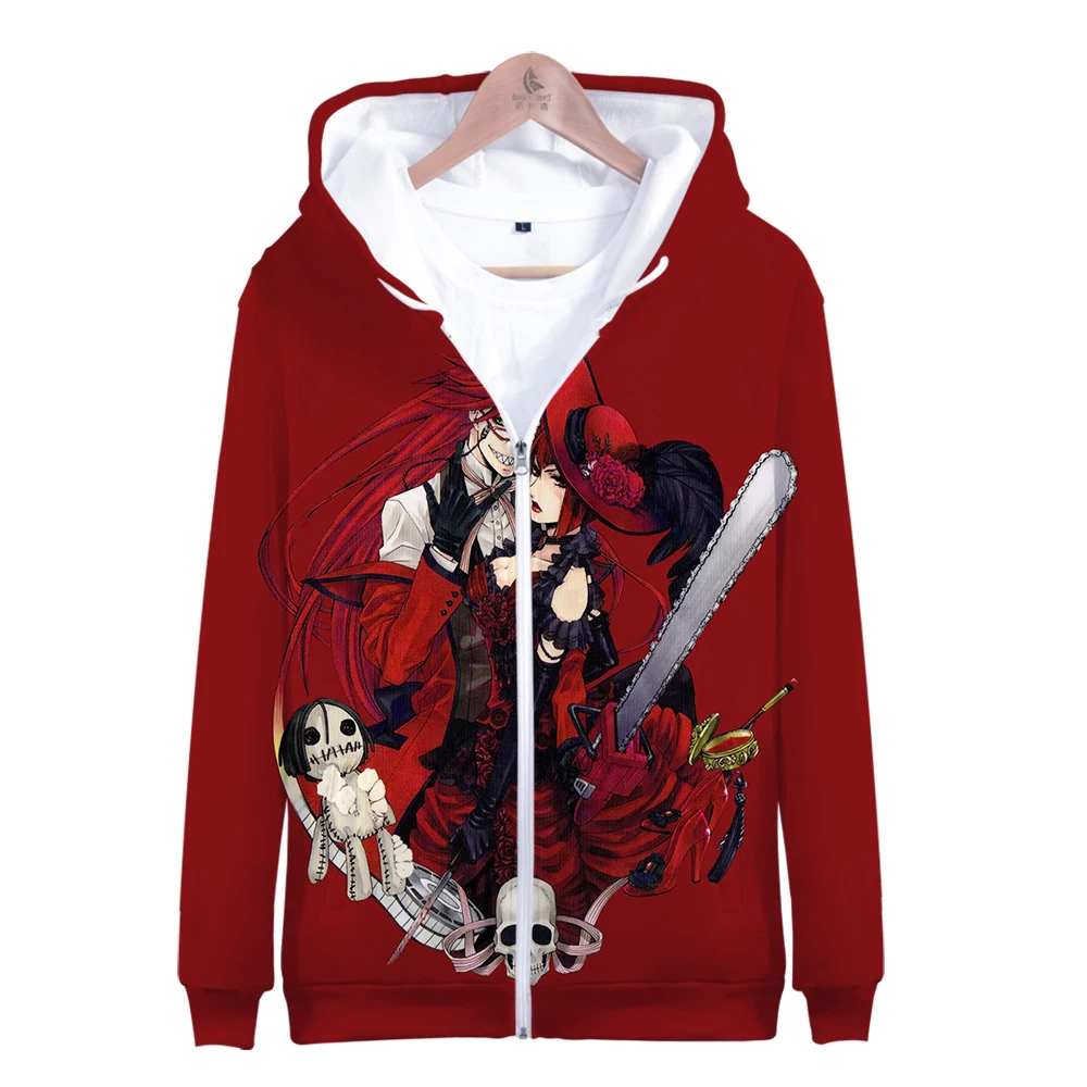  Black Butler 3D Printed Kpop Women/Men Zipper Hoodies Fashion Long Sleeve Hooded Sweatshirts 2019 H