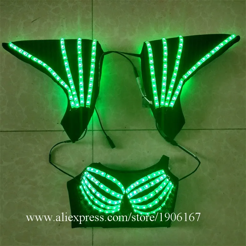 Hot Sale 5 Sets LED Luminous Sexy Lady Bra Set Suit Clothing Women Underwear Costume Growing Light Up Stage Performance Clothes04