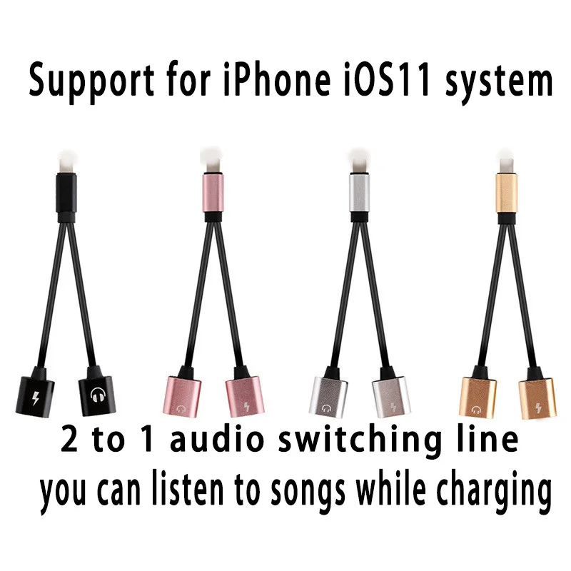 Kopen 2 in 1 Dual Jack Adapter Audio Opladen Splitter Kabel voor iPhone XR XS Max X 8 7 Plus Oortelefoon hoofdtelefoon Converter Voor iOS