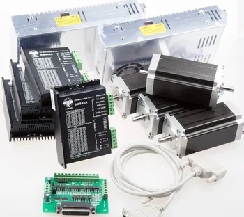 

Free Ship to US/EU 4AXIS Nema 23 Stepper Motor 425oz.in 3A dual shaft 112mm &Driver Controller board CNC Router Engraving