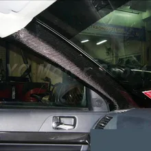 Автомобиль Интимные аксессуары углерода Волокно внутренняя отделка стойки крышка подходит для 2008-2012 EVO X EVO 10 столб Чехлы для мангала 2 шт