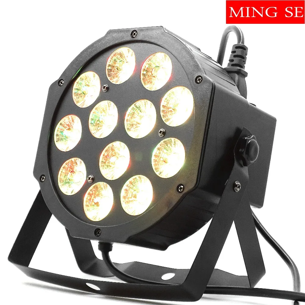 8 шт. 12 Вт светодиодные лампы 12x12 Вт светодиодные Par огни RGBW 4в1 плоский par led dmx512 дискотечные огни профессиональное сценическое dj оборудование