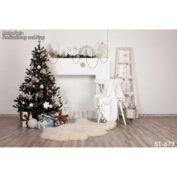 

Christmas Background Vinyl Photography Backdrops Computer Printed Christmas tree and Gift box for Photo Studio ST-679