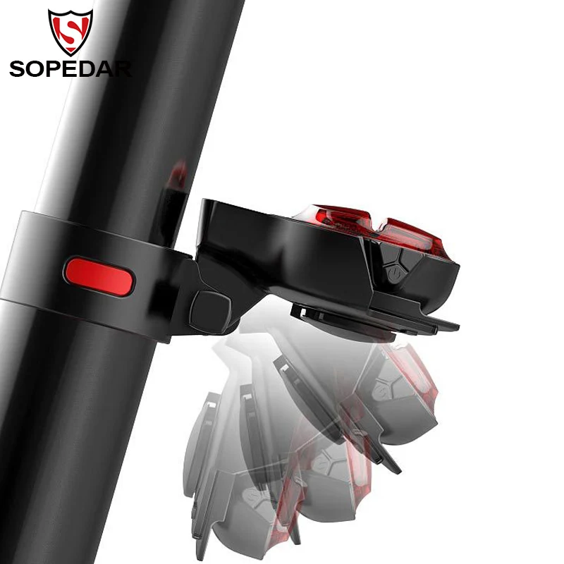 

SOPEDAR Mountain Bike LED Flashing Rear Light Safety Tail Lamp Warning Lights For Bicycle USB Charge Cycling Bike Accessories
