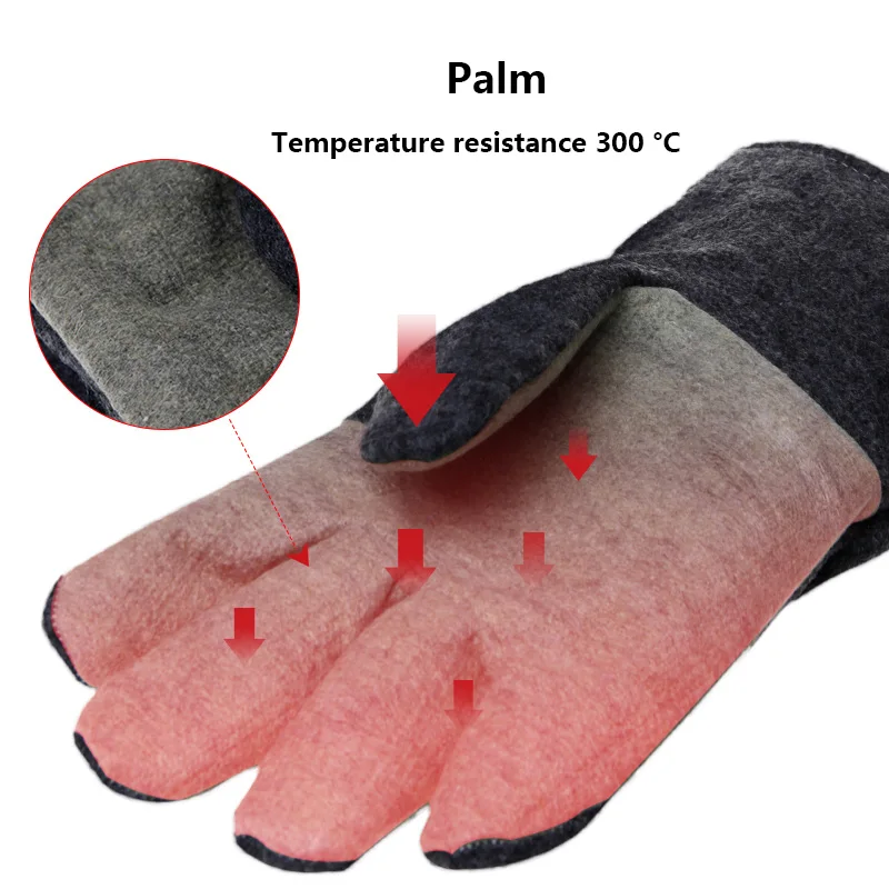 Защитные перчатки высокотемпературные защитные перчатки 300 градусов изоляция 34 см термостойкие перчатки для хлебобулочной кухни