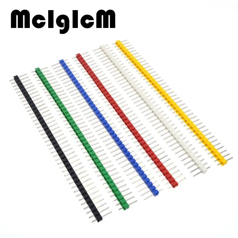 

600pcs Pin Header Connector Male 2.54mm Pitch Pin Header Strip Single Row 40 pin Connector Kit for PCB board
