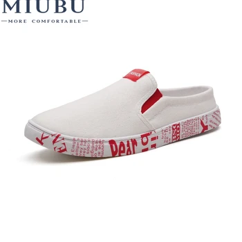 

MIUBU Breathable Fashion Men Canvas Shoes Male Leisure Comfort Footwear 2020 New Summer Slip-on Men Flats Casual Shoes