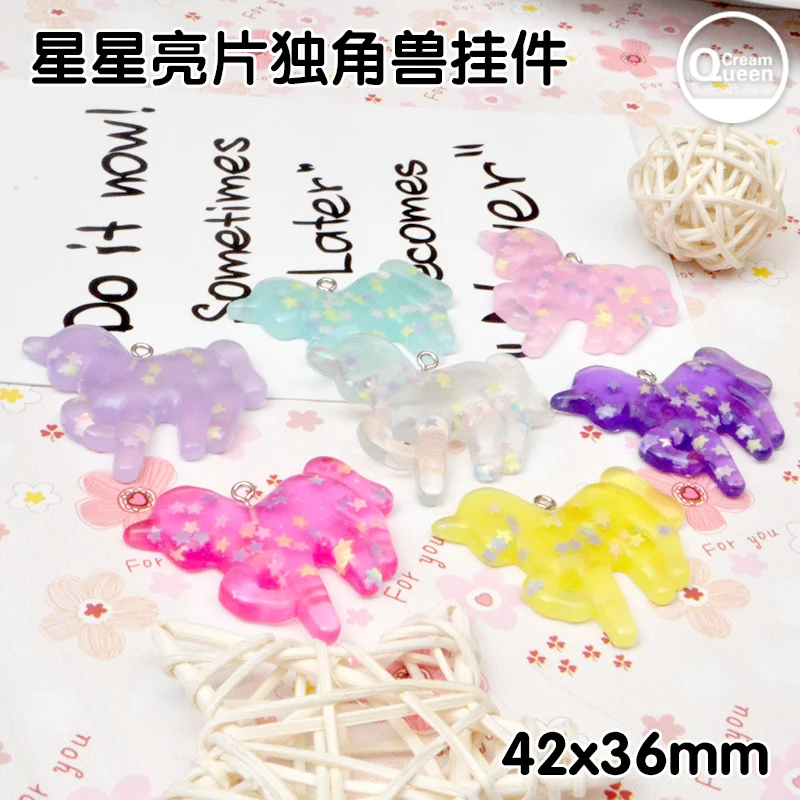 

20pcs resin unicorn necklace charms very cute keychain pendant necklace pendant for DIY decoration