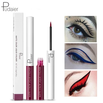 

Pudaier 15 Colors Matte Liquid Eyeliner Waterproof Long-lasting Pigment Green Purple Red Orange Color Eyeshadow Cosmetics