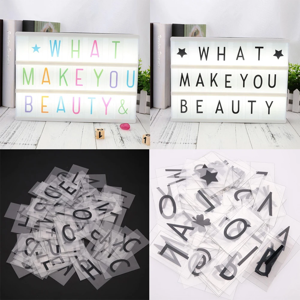 

85pcs Cinema Lightbox A4 LED Letters Cards for Light Boxes Box Board Replacement Cinematic for Tool DIY Message Up