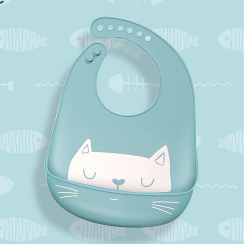 

1 Pcs Cute Bibs Waterproof Baby Silicone Apron Burp Cloths Toddler Kids Adjustable Feeding Apron Saliva Bandana