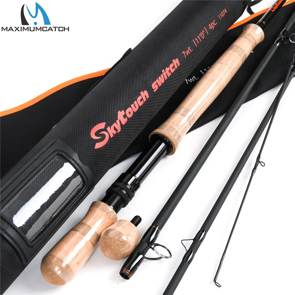 Maximumcatch высококлассный SkyTouch Switch & Spey Fly Удочка 11ft 6 9wт T 30 t + т 40 карбоновое волокно