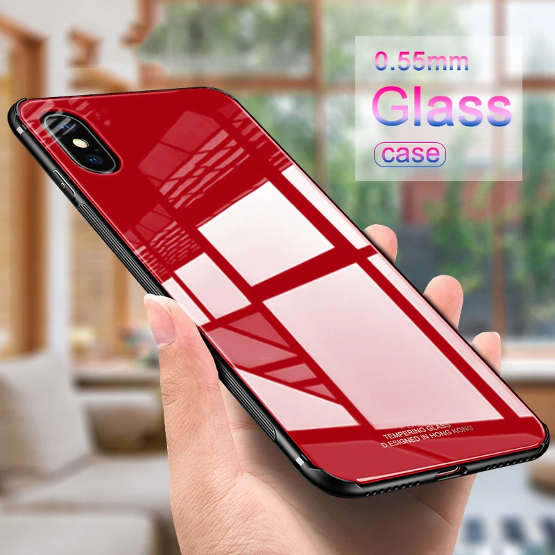 Закаленное стекло чехол для iPhone X 7 8 6 плюс 10 задняя крышка TPU Рамка Жесткий Чехол