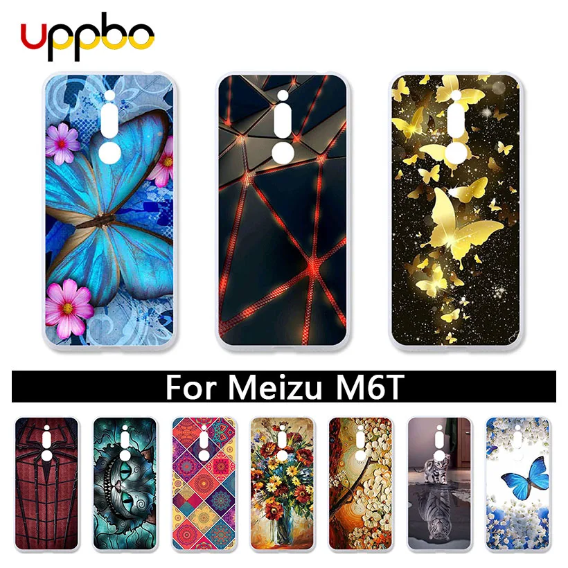 

Uppbo Soft Cases For Meizu M6T Case Silicone DIY Patterned Cover For Meizu M6T Cover Coque Fundas Housings Back Covers Butterfly