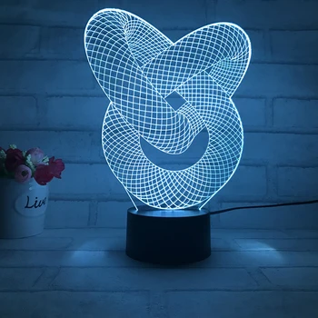 

Love Knot Abstract 3D LED lamp 7 Colors Change Touch and Remote Control for Home Office Decor Table Night Lamp Unique Gift