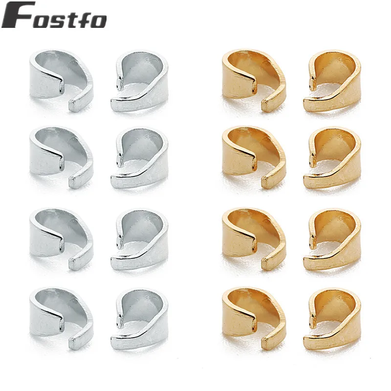 

Fostfo 100pcs 4.5X6mm Metal Iron Pendant Clips Clasps Charm Melon Seeds Buckle DIY Necklace Bracelet Connectors Jewelry Findings