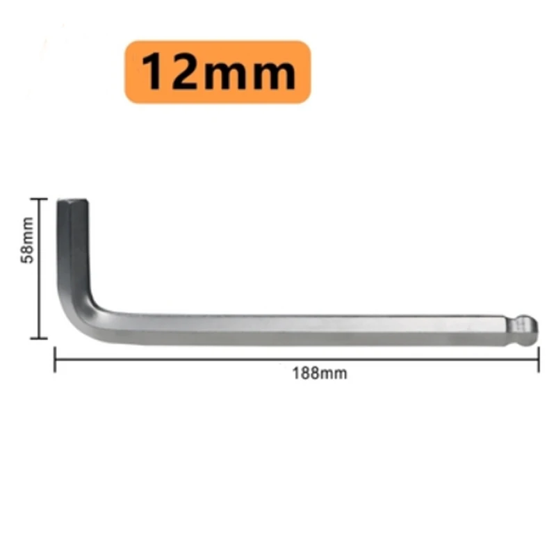 1 шт. 1,5 мм-22 мм шаровой конец шестигранный динамометрический ключ с двойной головкой l-образный шаровой головкой шестигранный ключ для ремонта автомобилей многофункциональный ручной инструмент - Цвет: 12mm x 1pcs