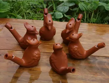 

100pcs wholesale dropship new arrival water bird whistle clay bird ceramic Glazed bird whistle-peacock Birds toys Free Shipping