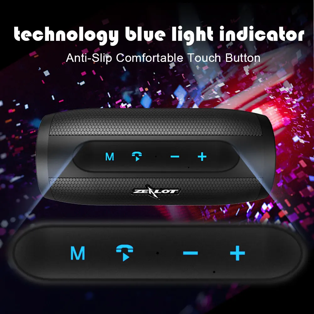 ZEALOT S16 3D стерео Bluetooth динамик Портативный беспроводной бас Колонка сабвуфер динамик s с TF слот для карты AUX микрофон