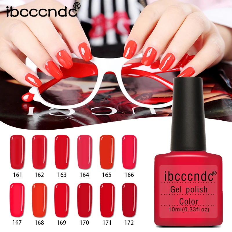 12pcs/lot UV Gel Nail Polish Red Series Semi Permanent Nail Primer Gel